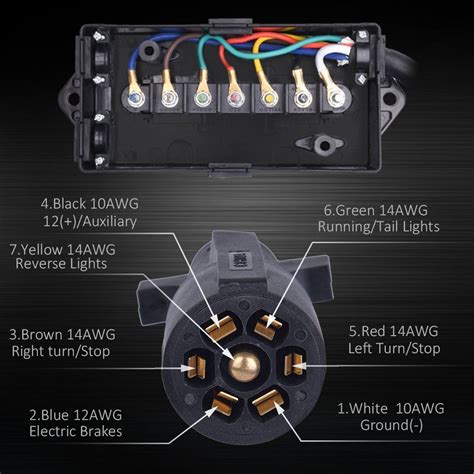 6 way trailer core with junction box|6 way trailer connectors.